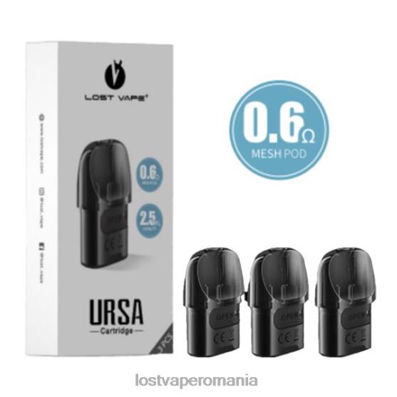 Lost Vape URSA păstăi de înlocuire | 2,5 ml (pachet de 3) negru 0,6 ohmi - Lost Vape wholesale VB8ZJ6